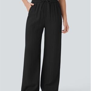 Wide Leg Black Pull-On Pants